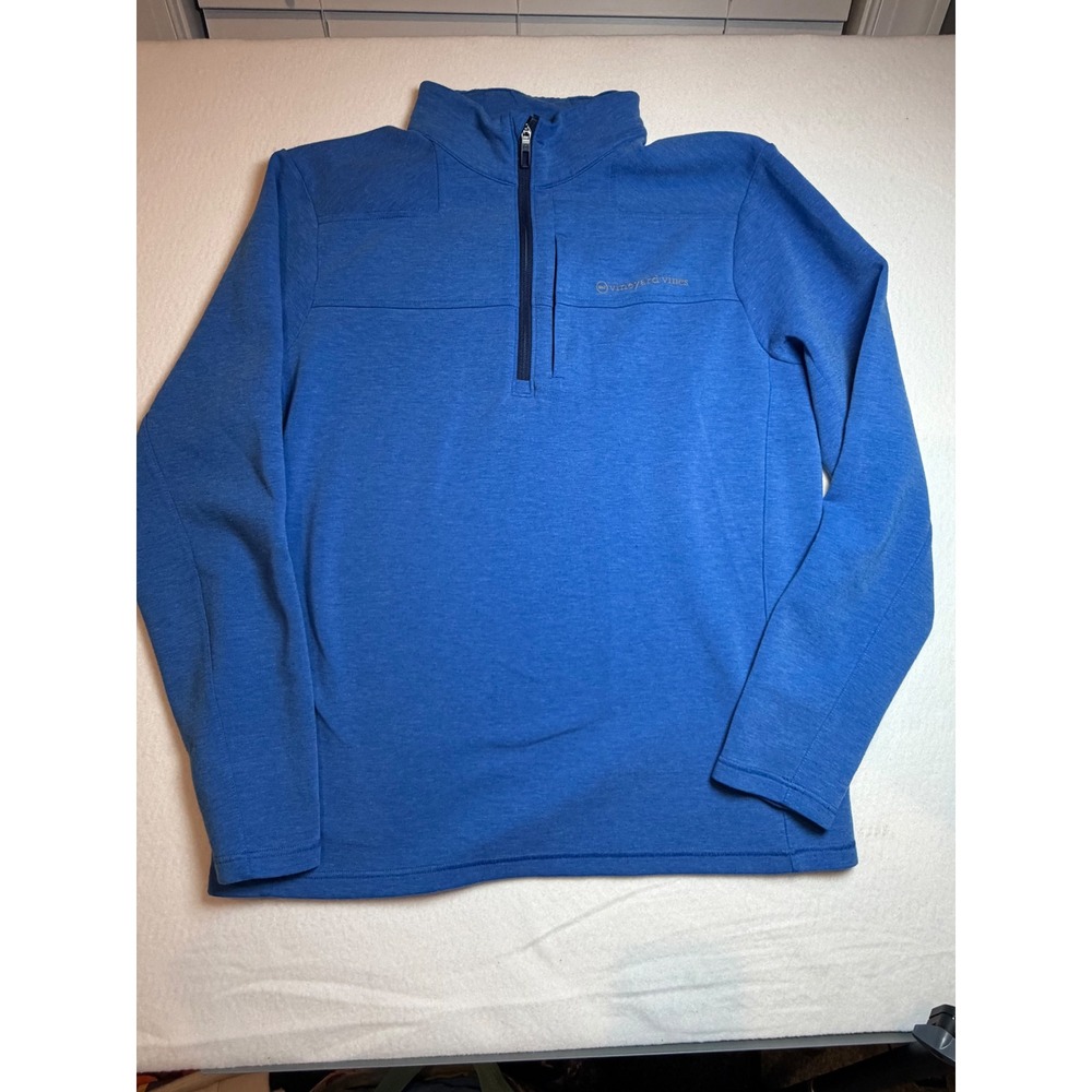 Vineyard Vines OTG On-The-Go Shep Shirt Mens Medium Blue Quarter Zip Pullover